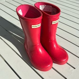 Pink hunter boots size uk7 us8b/9g eu24  great condition